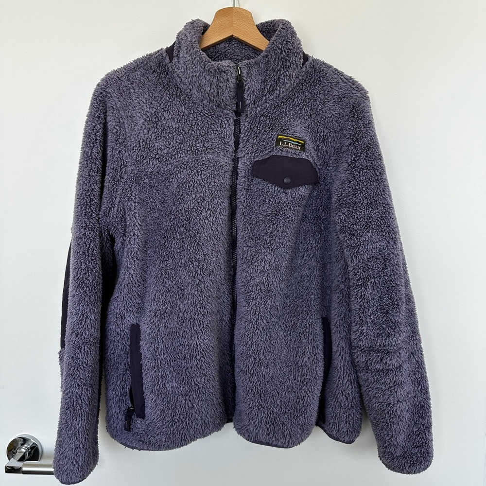 l.l. bean purple fleece zip up